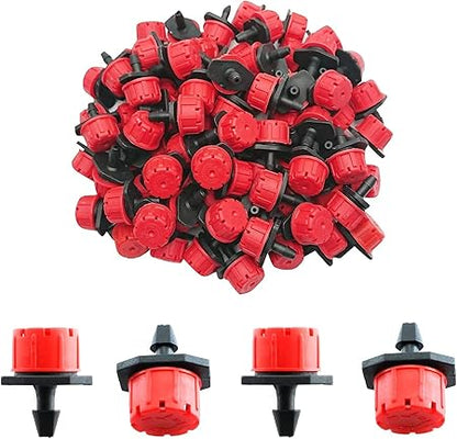 100Pcs Adjustable Micro Drip Irrigation Kit - 1/4 Inch Anti-Clog Sprinklers & Drippers for Garden Watering