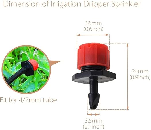 100Pcs Adjustable Micro Drip Irrigation Kit - 1/4 Inch Anti-Clog Sprinklers & Drippers for Garden Watering