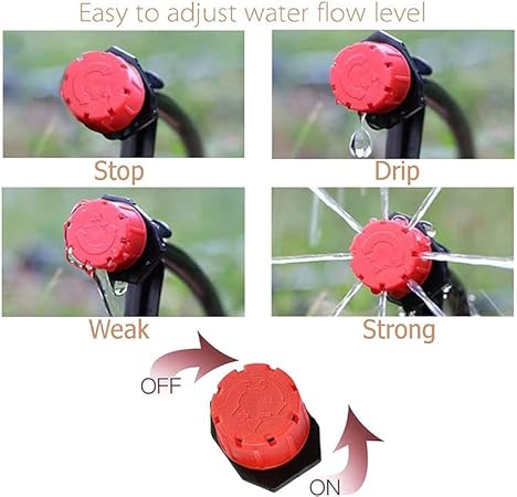 100Pcs Adjustable Micro Drip Irrigation Kit - 1/4 Inch Anti-Clog Sprinklers & Drippers for Garden Watering