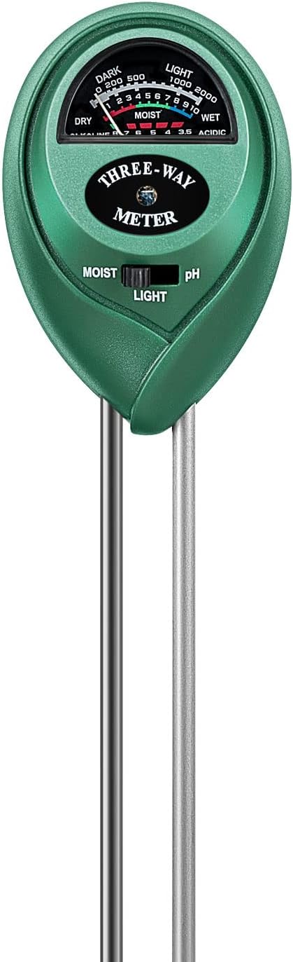 3-in-1 Soil Moisture Meter, pH & Light Tester – No Battery Needed | Plant Soil Test Kit for Garden, Lawn, Farm, Indoor & Outdoor Plants