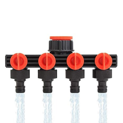 4-Way Garden Irrigation Tap Connector Set: Quick Hose Splitter & Drip Manifold Fittings for Efficient Watering