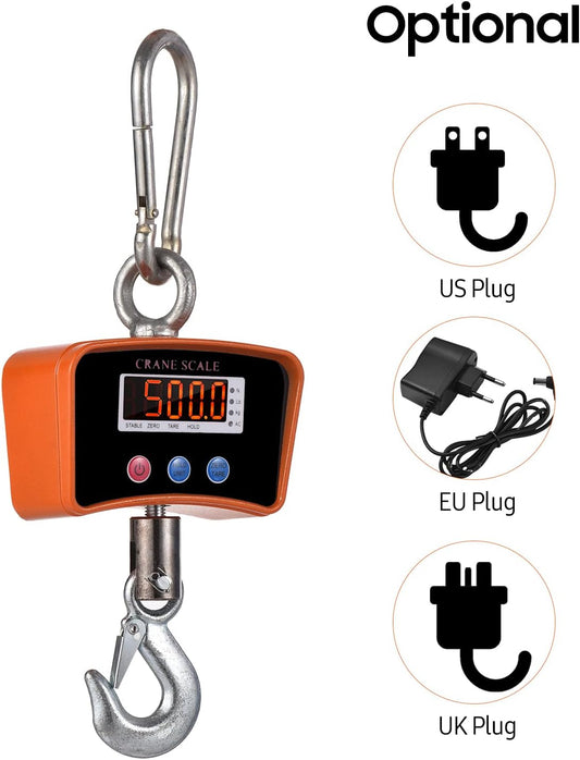500kg 1102 Portable Digital LED Scale – Heavy-Duty Industrial Hanging Scale with High-Precision Sensor & Clear Display