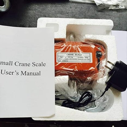 500 kg/1102 lb Digital LED Crane Scale  – Portable Heavy-Duty Hook Scale for Market, Travel, & Construction