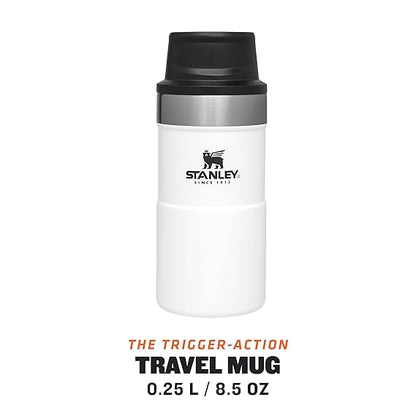 Stanley Trigger Action Travel Mug 0.25L/8.5 0z – Leakproof, BPA-Free Thermal Mug – Keeps Drinks Hot for 3 Hours – Reusable, Dishwasher Safe Coffee Cup