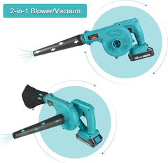 2-in-1 Cordless Leaf Blower & Vacuum – Rechargeable Garden Cleaner with Powerful Suction & Blowing for Leaves, Debris, and Dust