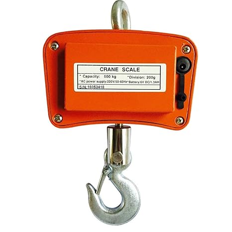 500 kg/1102 lb Digital LED Crane Scale  – Portable Heavy-Duty Hook Scale for Market, Travel, & Construction