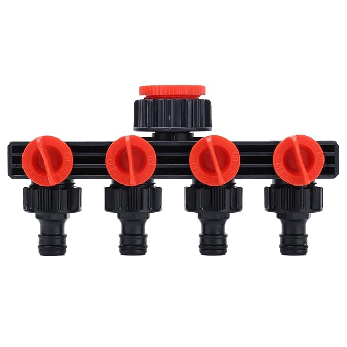 4-Way Garden Irrigation Tap Connector Set: Quick Hose Splitter & Drip Manifold Fittings for Efficient Watering