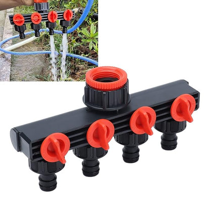 4-Way Garden Irrigation Tap Connector Set: Quick Hose Splitter & Drip Manifold Fittings for Efficient Watering