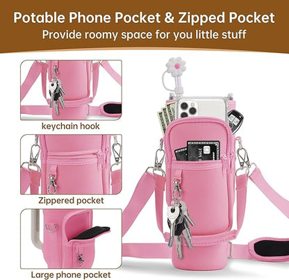 Stanley 40 OZ Quencher Carry-All: Eco-Friendly Crossbody with Phone, Wallet & Accessory Pockets