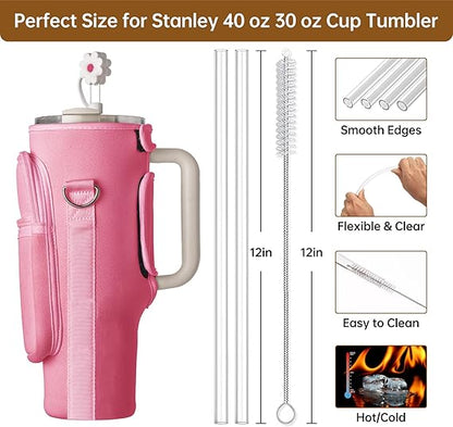 Stanley 40 OZ Quencher Carry-All: Eco-Friendly Crossbody with Phone, Wallet & Accessory Pockets