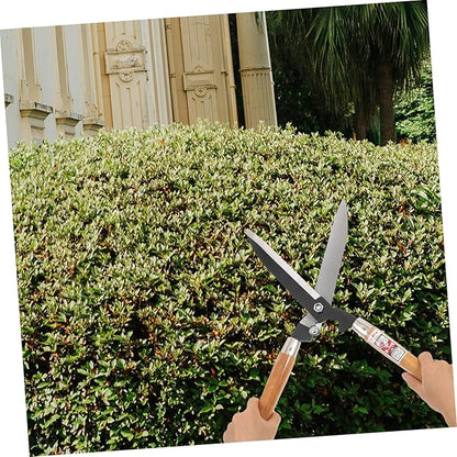 BMB Tools 10-Inch Tree Cutter & Hedge Shears: Precision Trimming with Carbon Steel Blades & Ergonomic Wooden Handle for Bushes