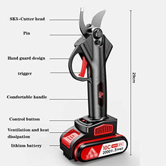 Cordless Electric Pruning Shears – 25mm SK5 Blade Garden Pruner with 2 Rechargeable 21V 7500mAh Batteries | Heavy-Duty Branch & Fruit Tree Cutter